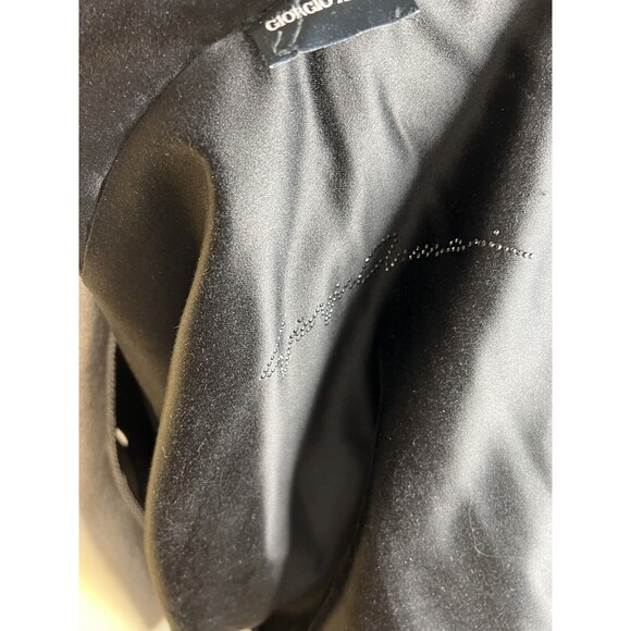 Vintage Giorgio Armani Black Velvet Bolero Shrug Satin Liner W/Studded Signature - Picture 10 of 11
